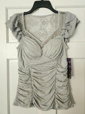 Kouture by Kimora Gray Lace Top